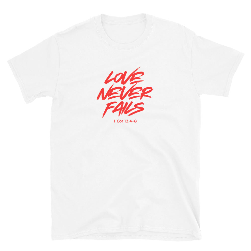 "Love Never Fails" Unisex Softstyle T-Shirt 17