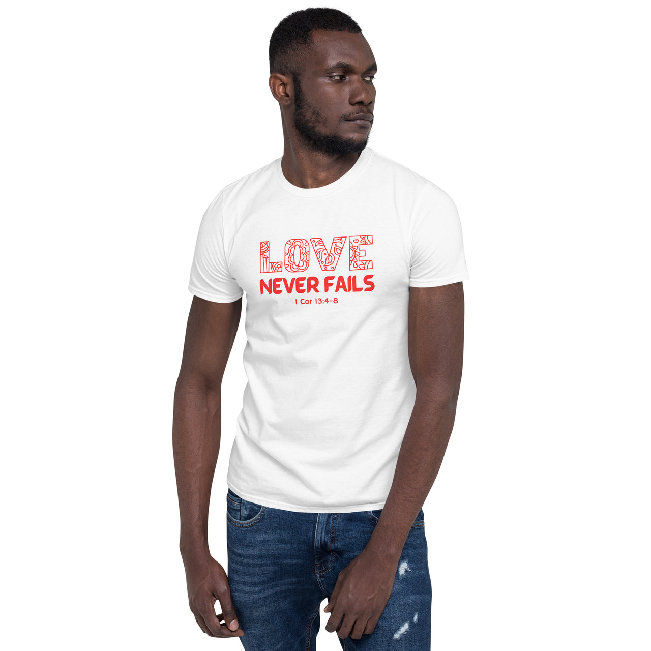 "Love Never Fails" Unisex Softstyle T-Shirt 18