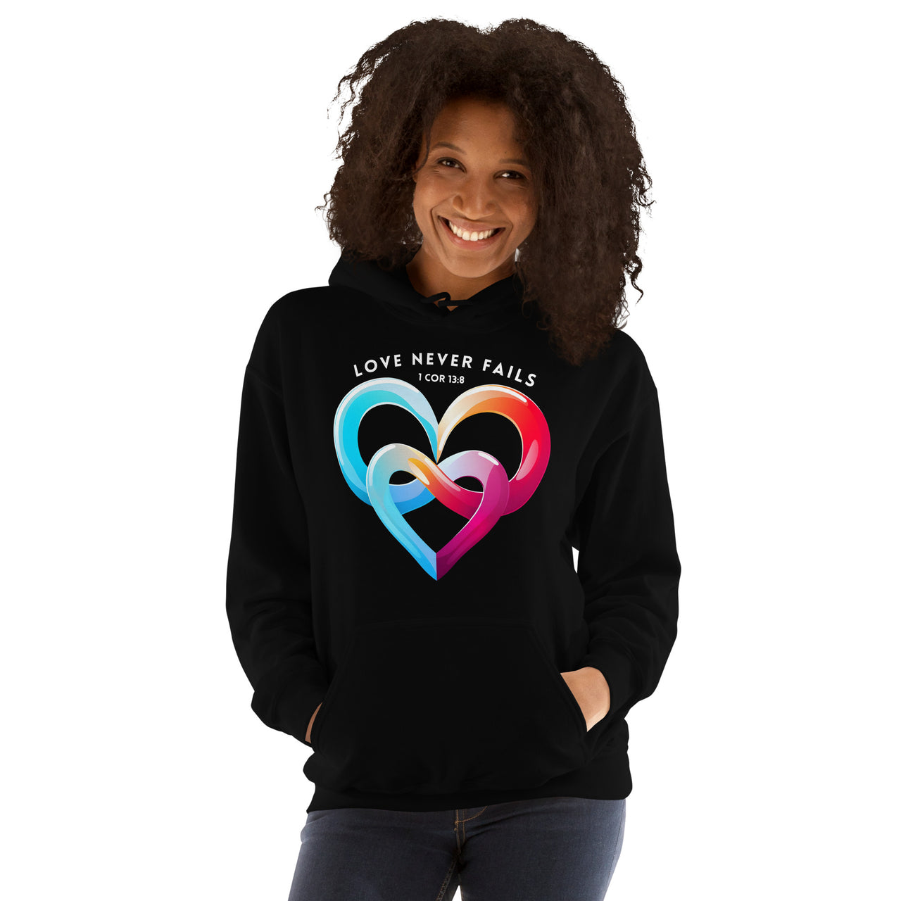"Love Never Fails" Unisex Hoodie 7