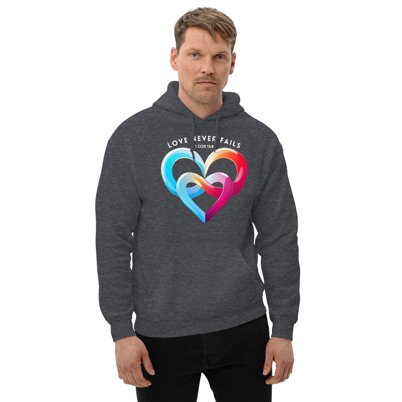 "Love Never Fails" Unisex Hoodie 7