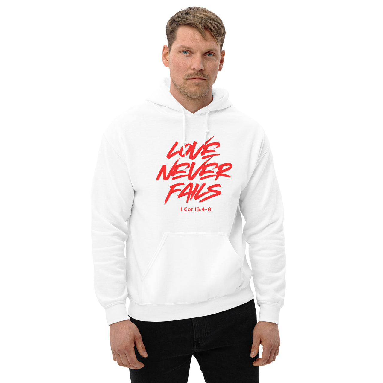 "Love Never Fails" Unisex Hoodie 17