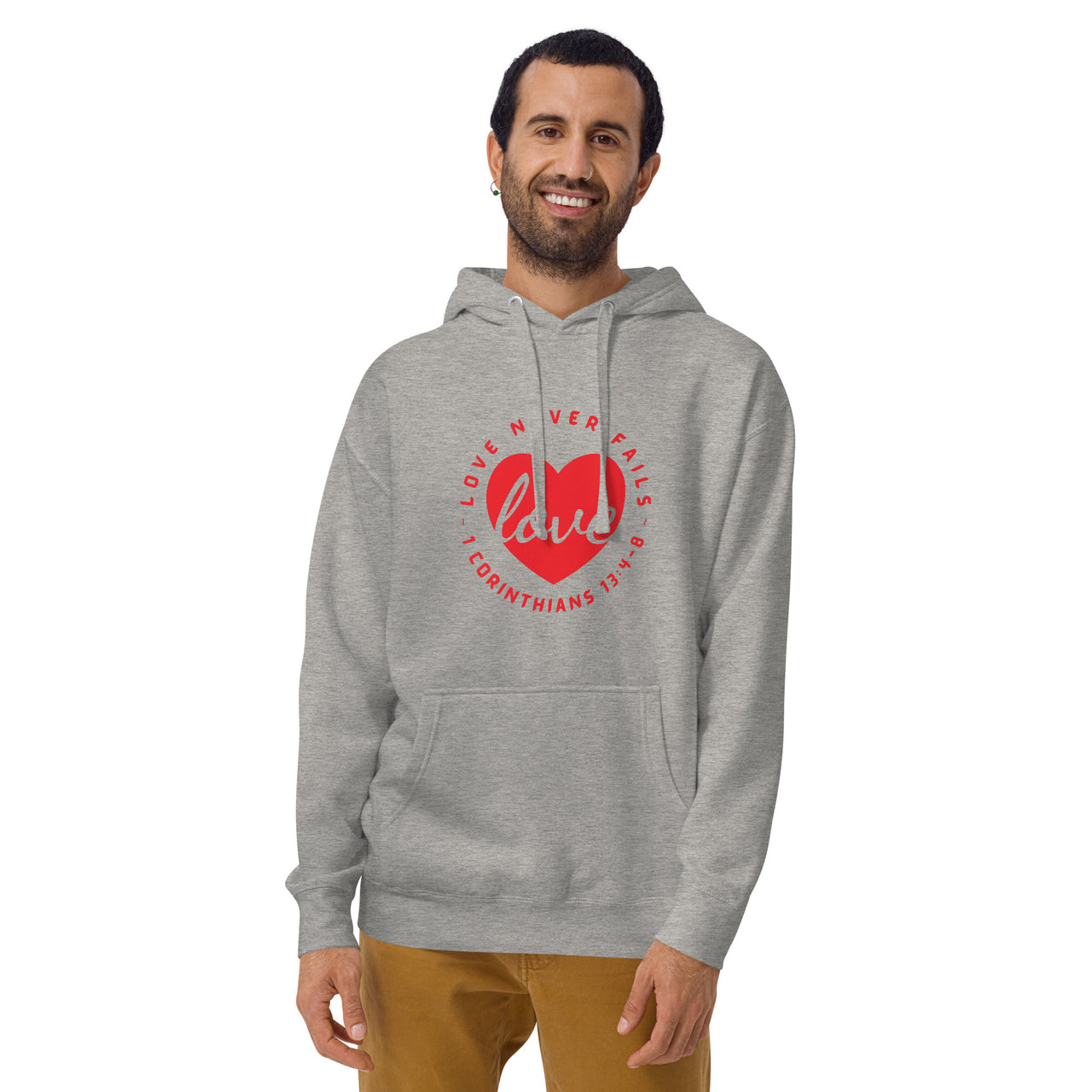 "Love Never Fails" Unisex Premium Hoodie 13