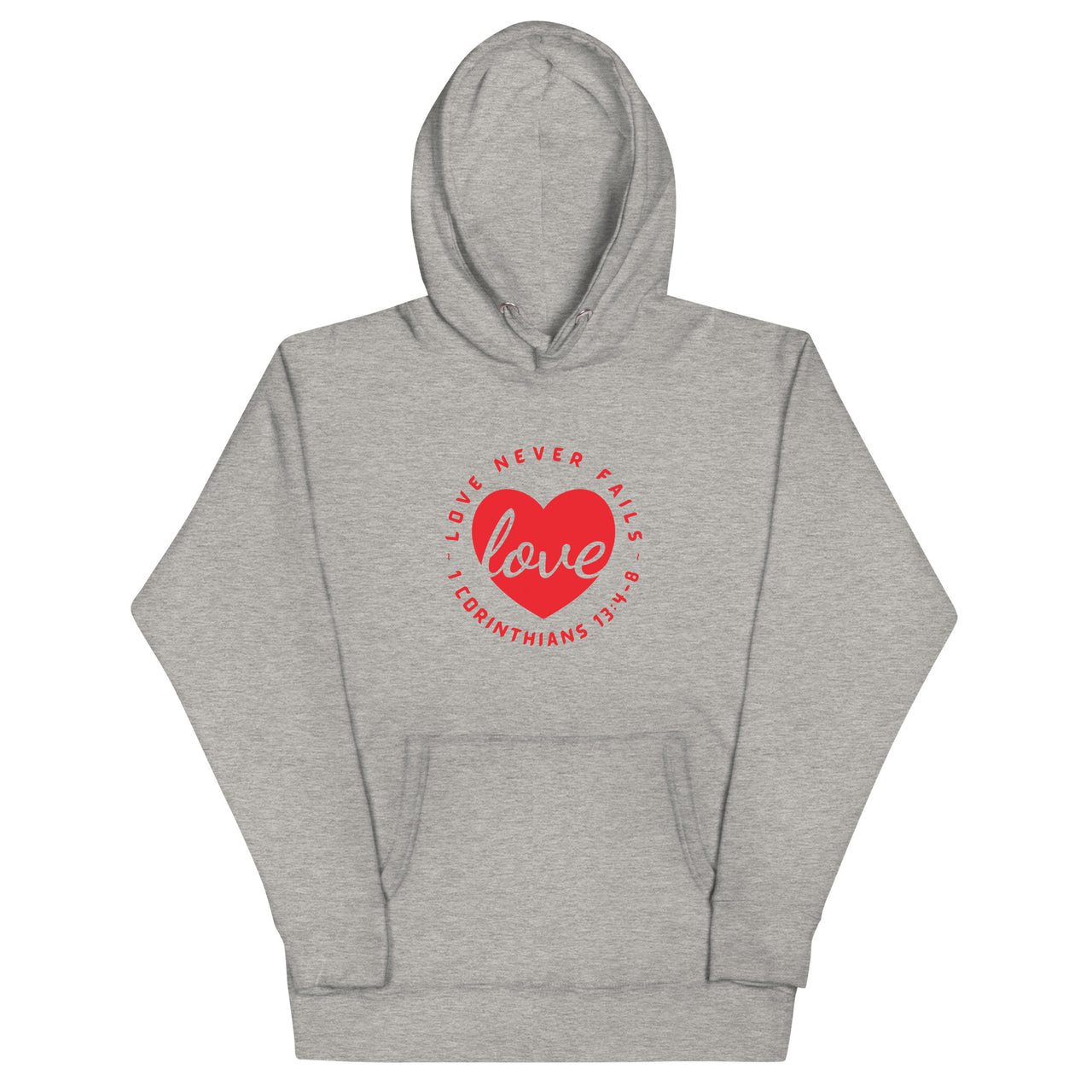 "Love Never Fails" Unisex Premium Hoodie 13