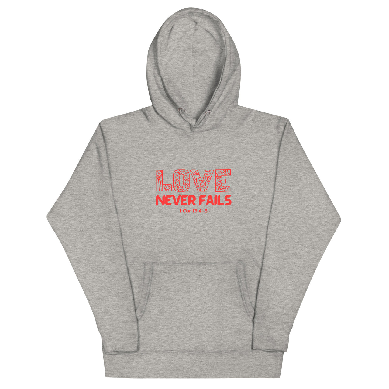 "Love Never Fails" Unisex Premium Hoodie 18