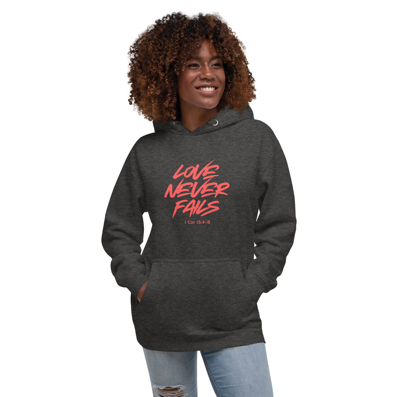 "Love Never Fails" Unisex Premium Hoodie 17