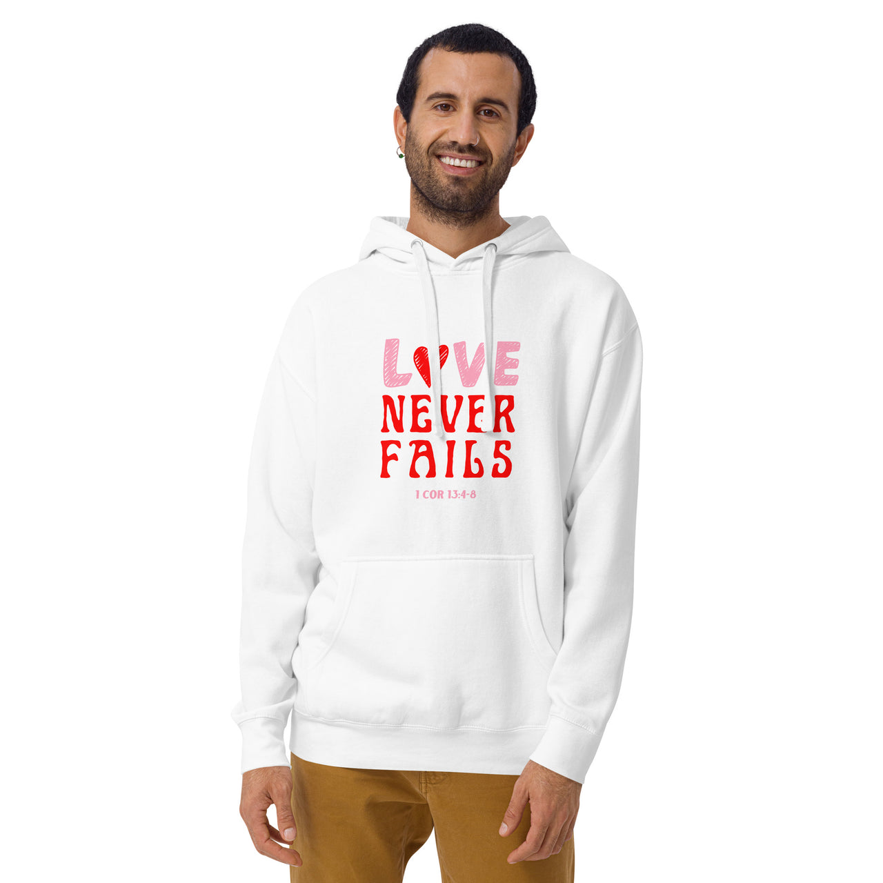 "Love Never Fails" Unisex Premium Hoodie 10