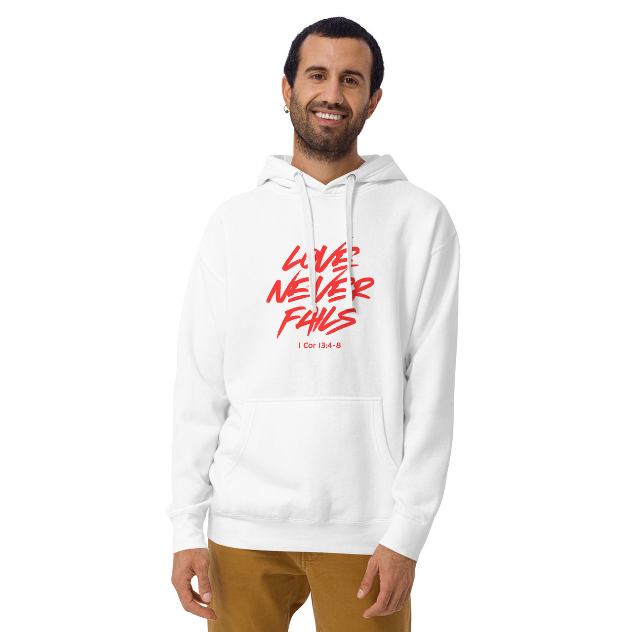 "Love Never Fails" Unisex Premium Hoodie 17