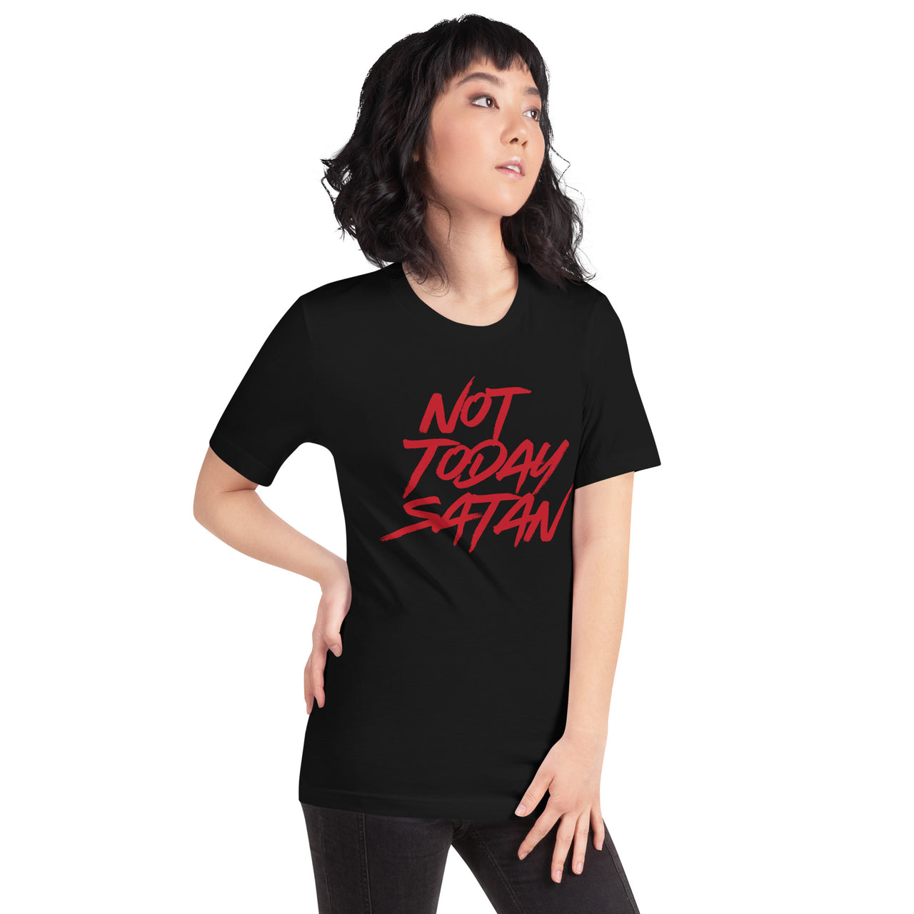 "Not Today Satan" Unisex Staple T-Shirt 6