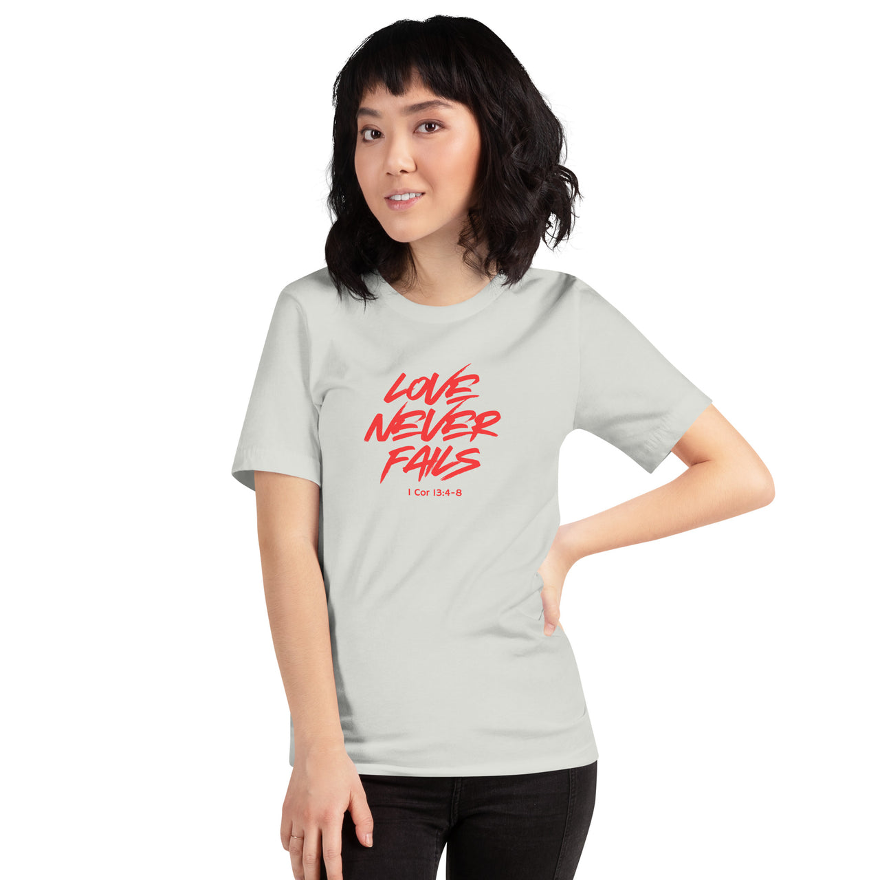 "Love Never Fails" Unisex Staple T-Shirt 17