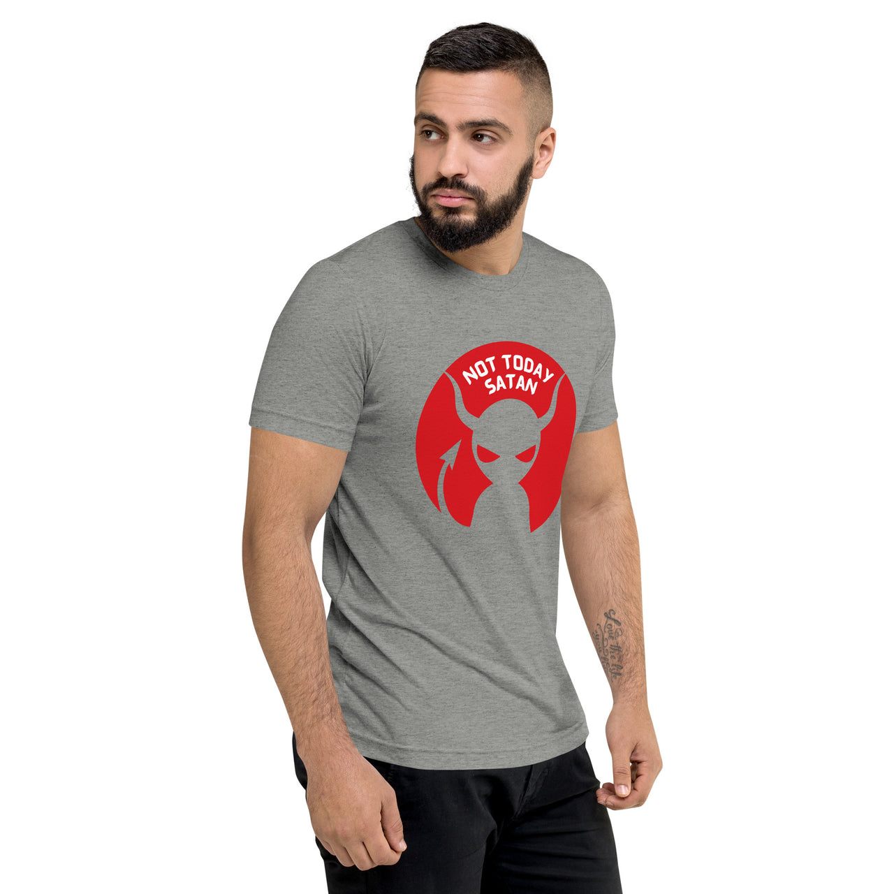 "Not Today Satan" Unisex Tri-Blend T-Shirt 8