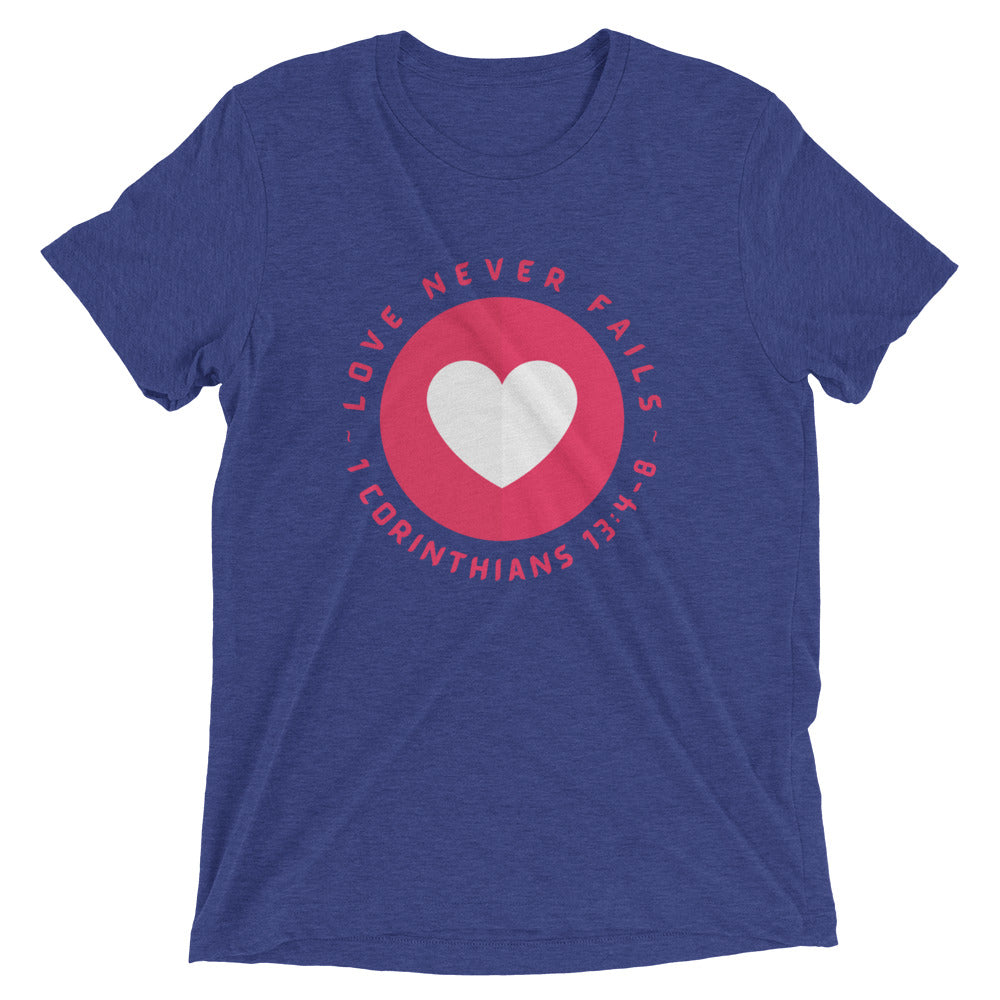 "Love Never Fails" Unisex Tri-Blend T-Shirt 15