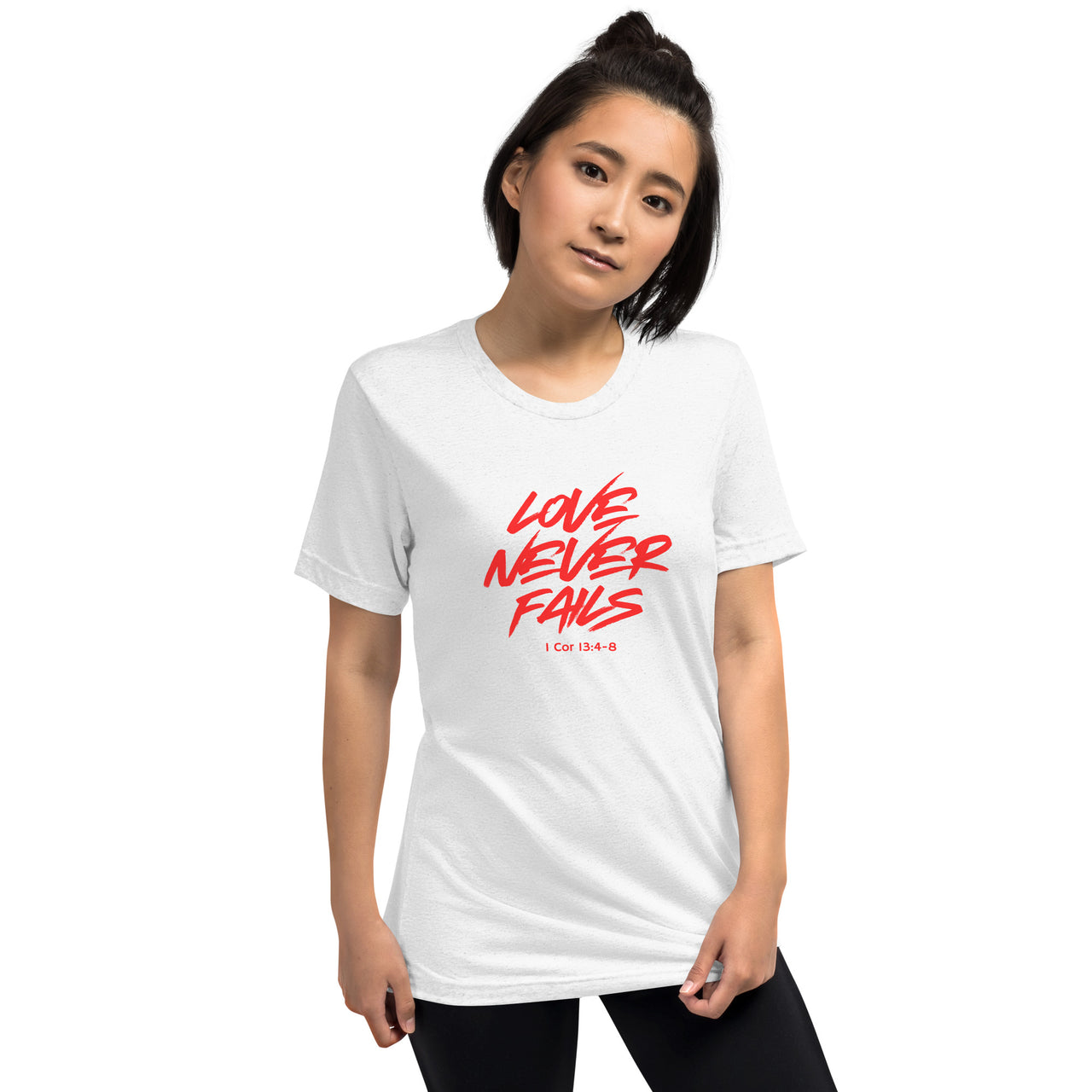 "Love Never Fails" Unisex Tri-Blend T-Shirt 17