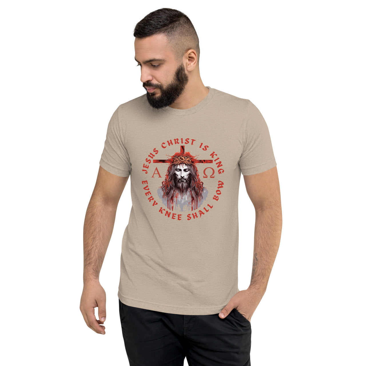 "Every Knee Shall Bow" Unisex Tri-Blend T-Shirt 5